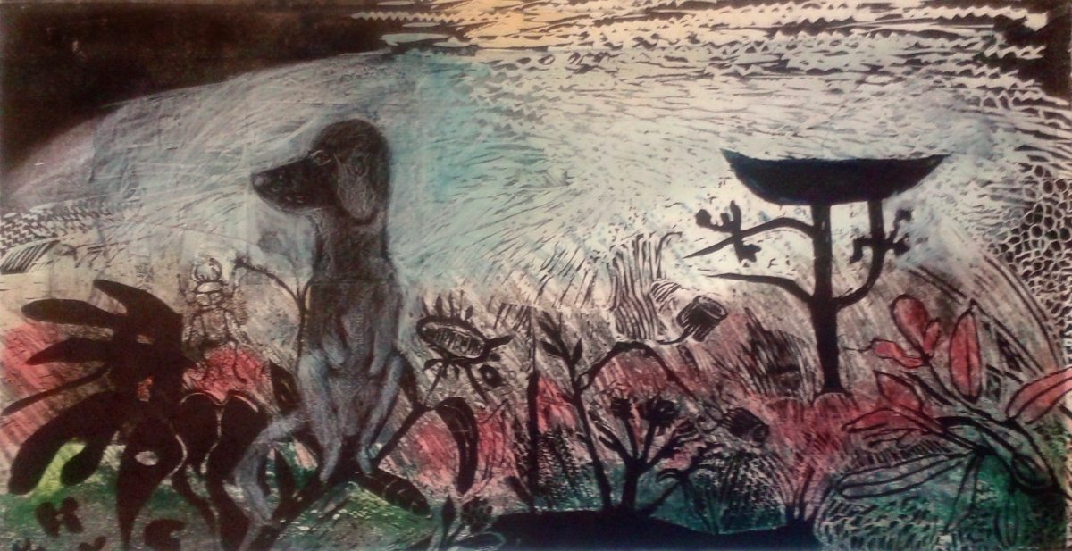 hunden-i-tradgarden